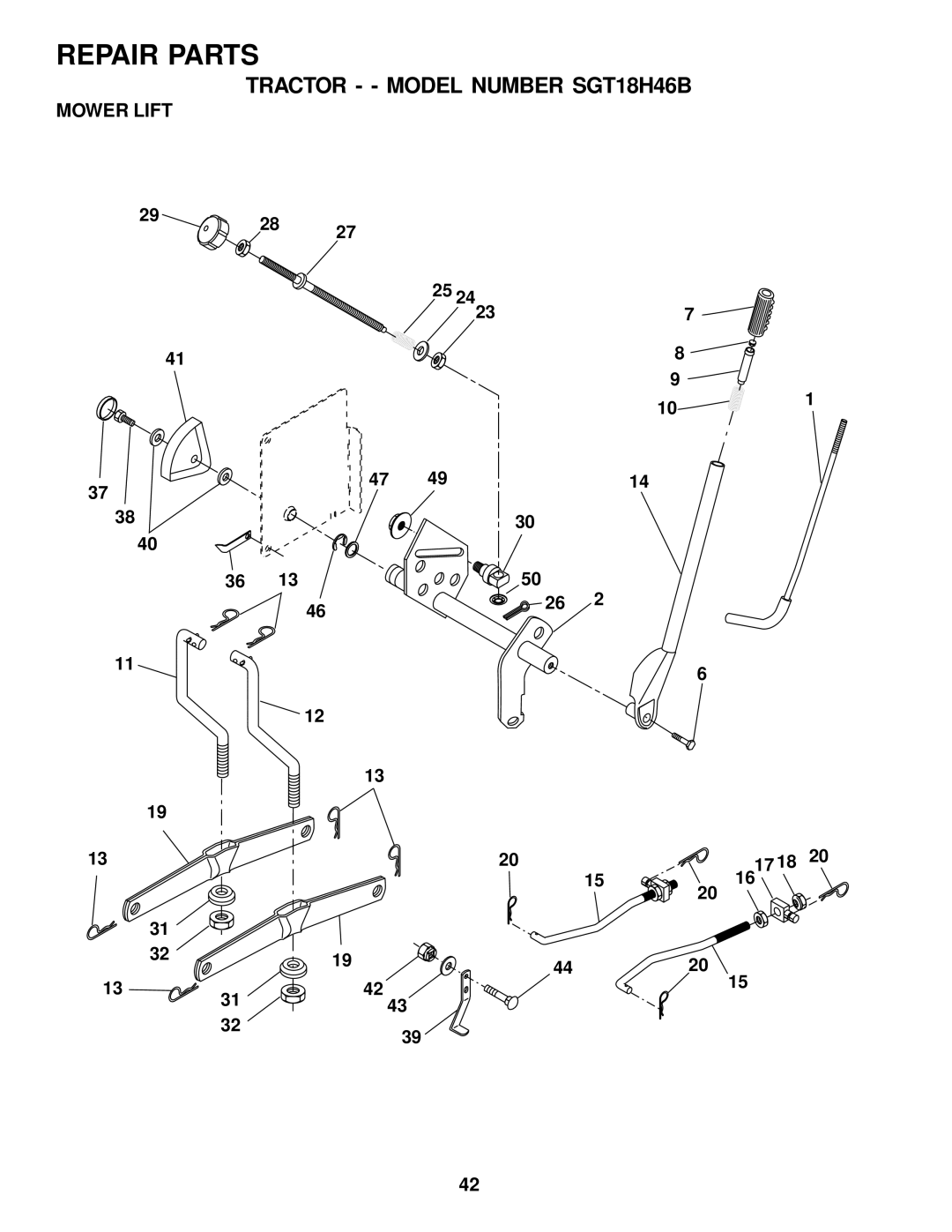 Weed Eater 178277 owner manual Mower Lift 