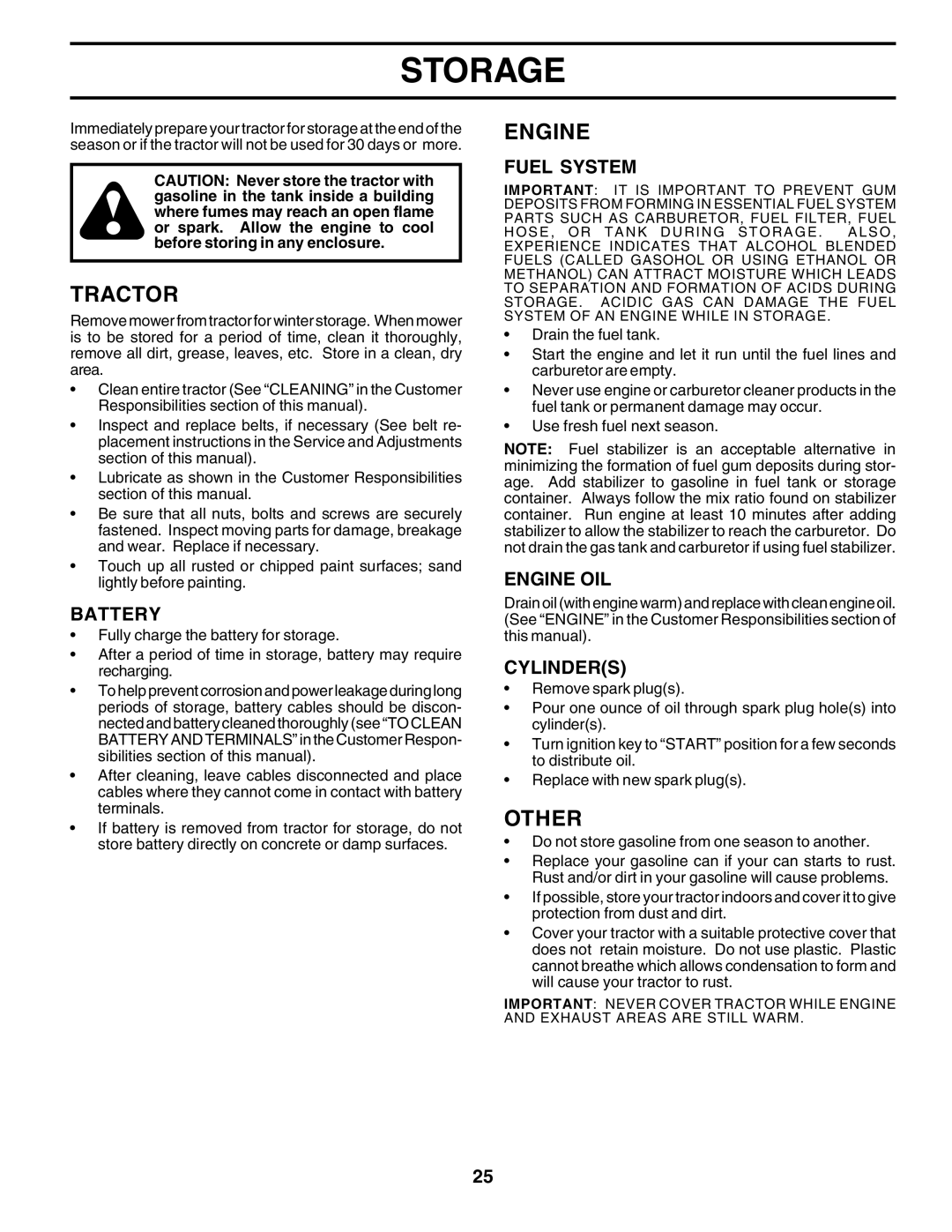 Weed Eater 178387 owner manual Storage, Other, Fuel System, Engine OIL, Cylinders 