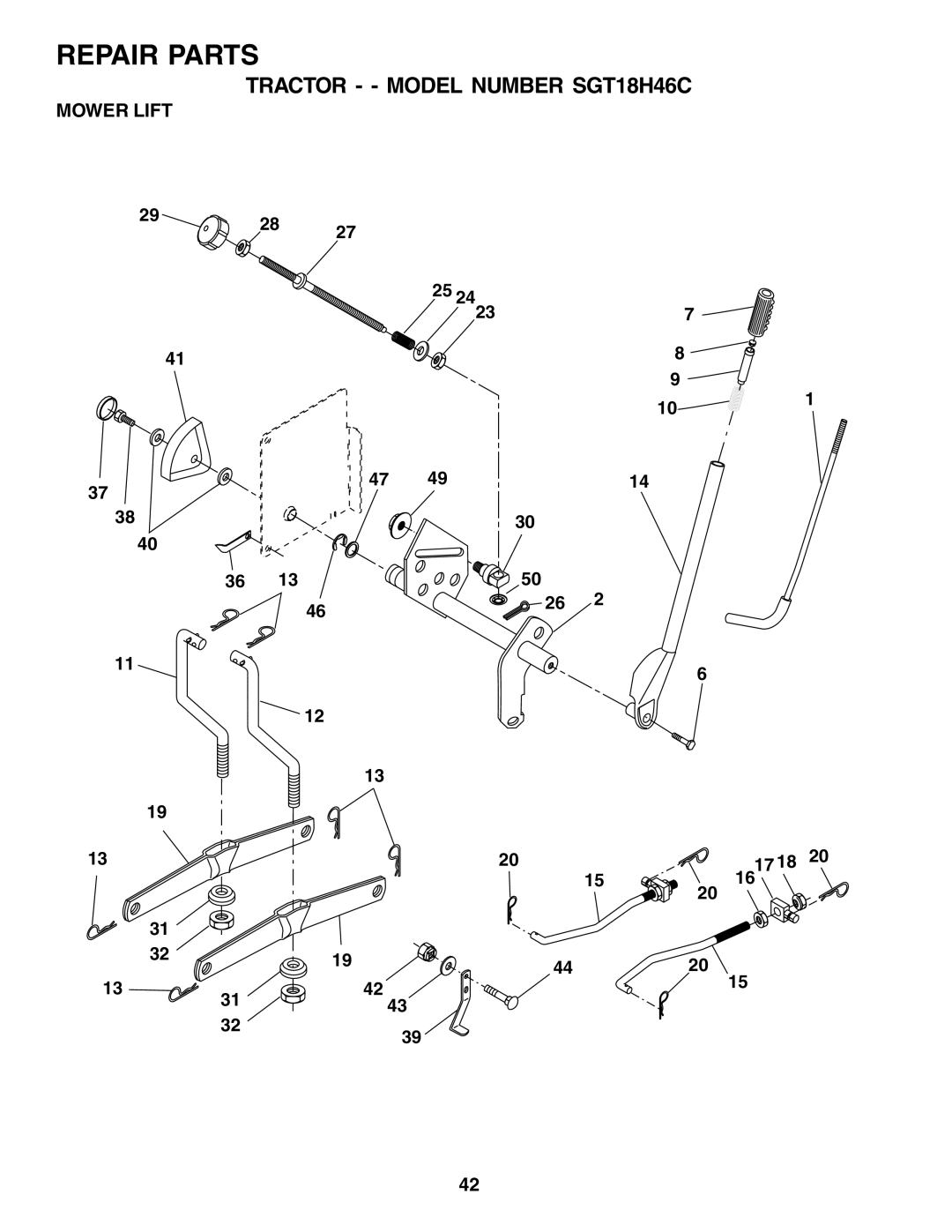 Weed Eater 178387 owner manual Mower Lift 