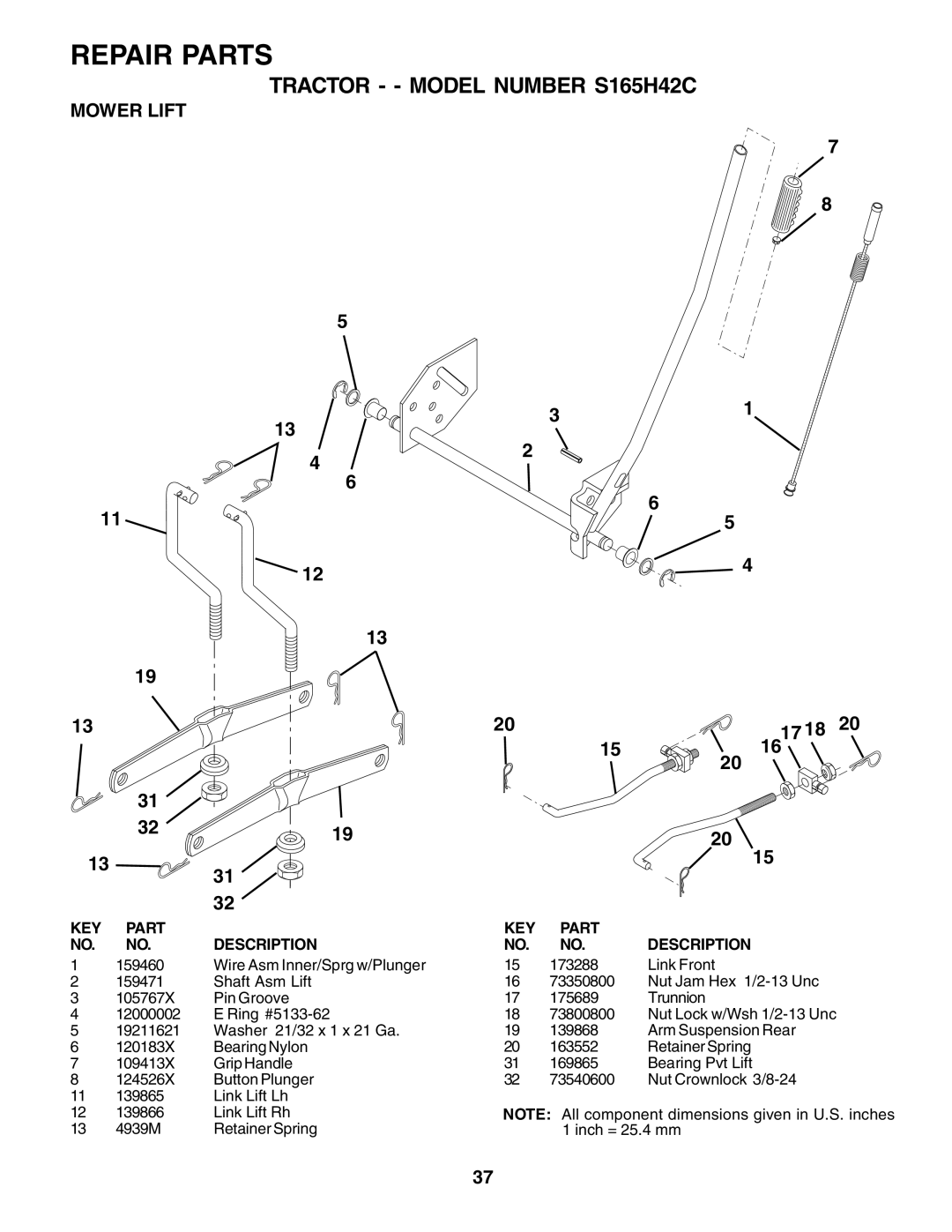 Weed Eater 178704 manual Mower Lift 