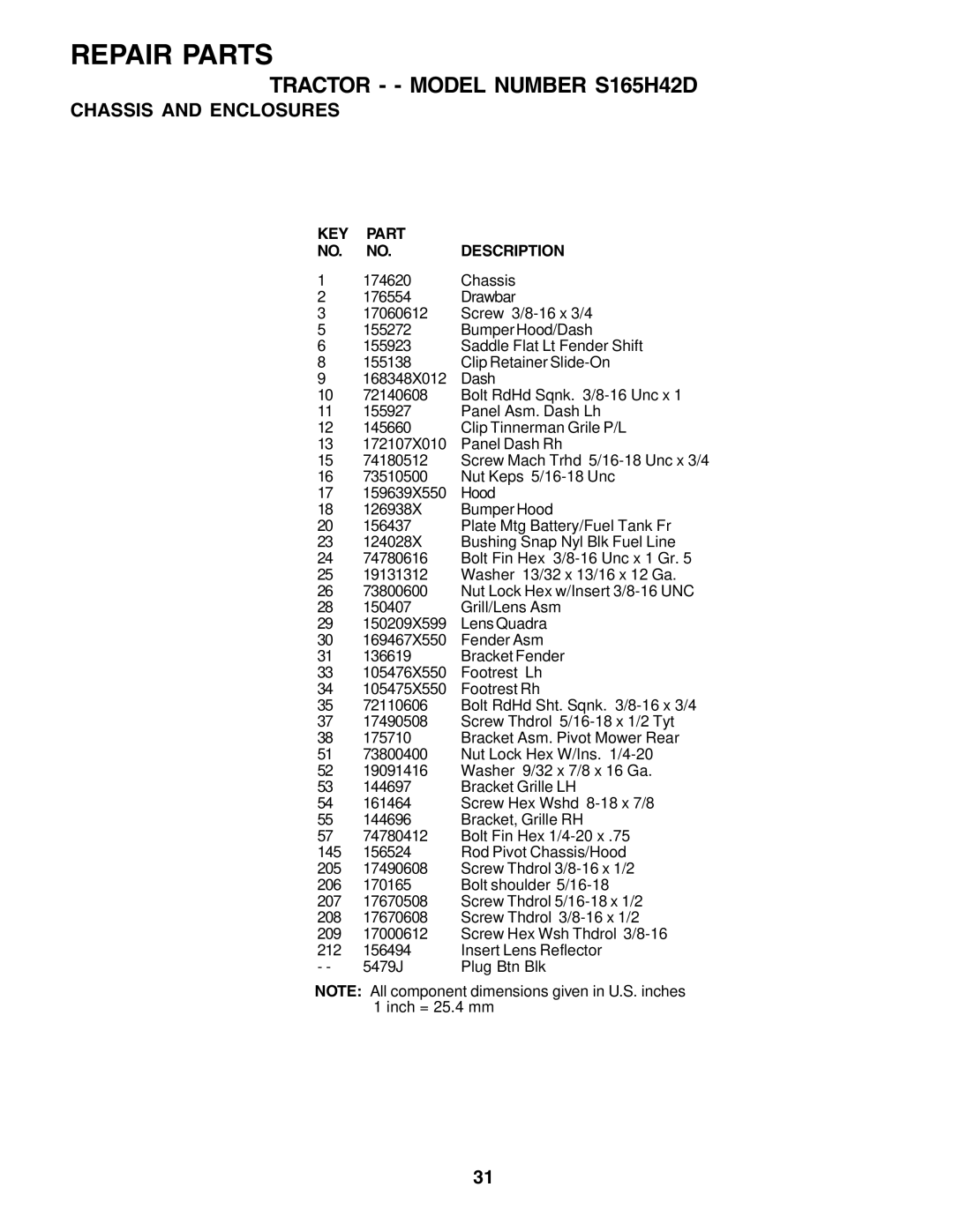 Weed Eater 179347 owner manual KEY Part Description 