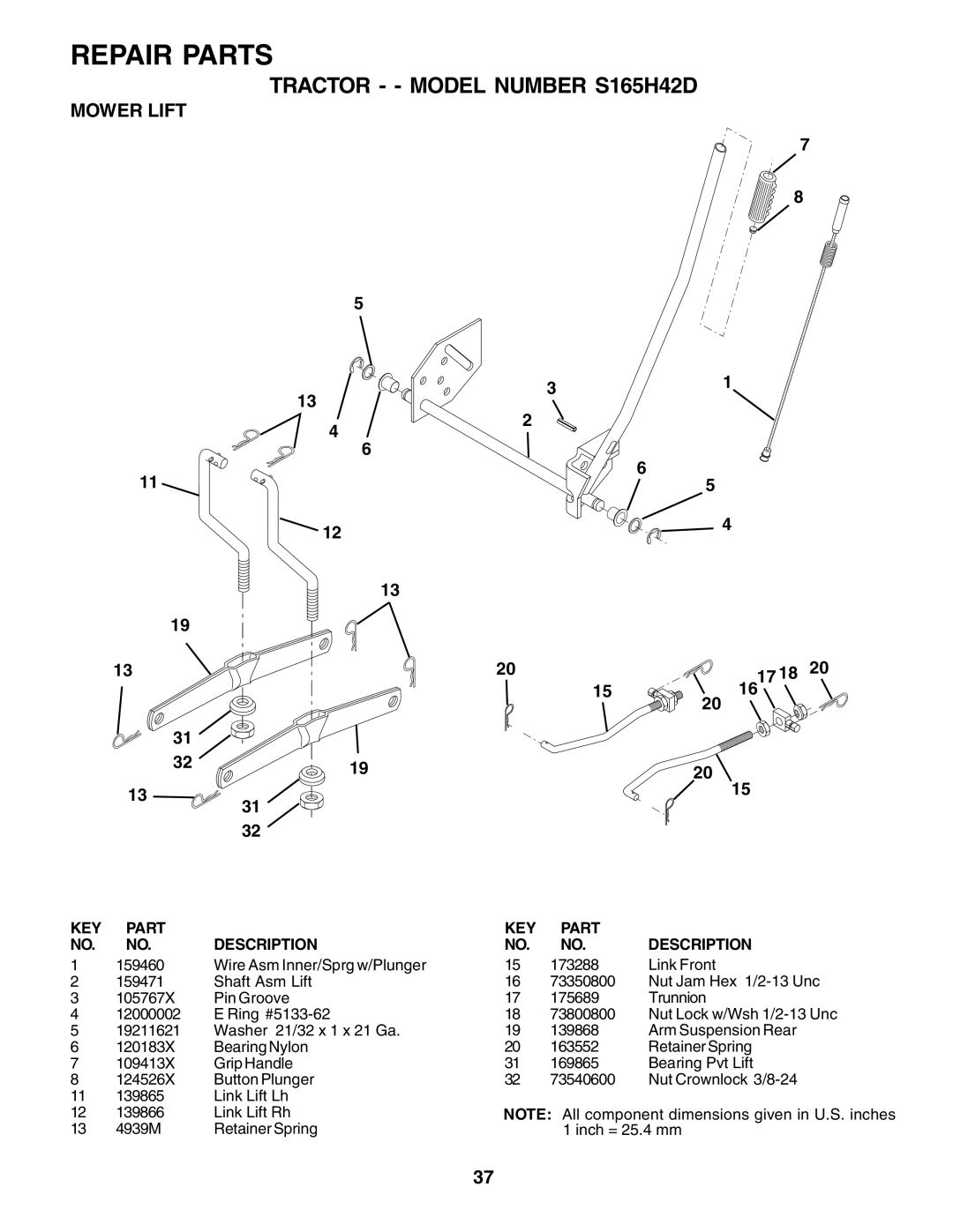 Weed Eater 179347 owner manual Mower Lift 