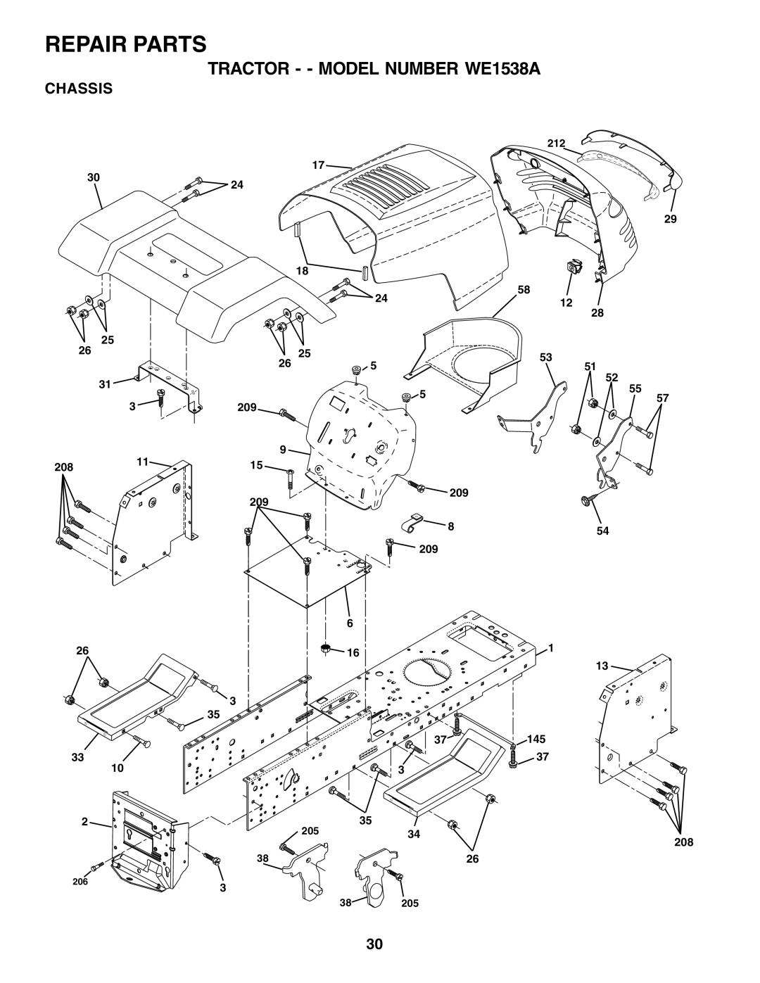 Weed Eater 180083 manual Chassis 