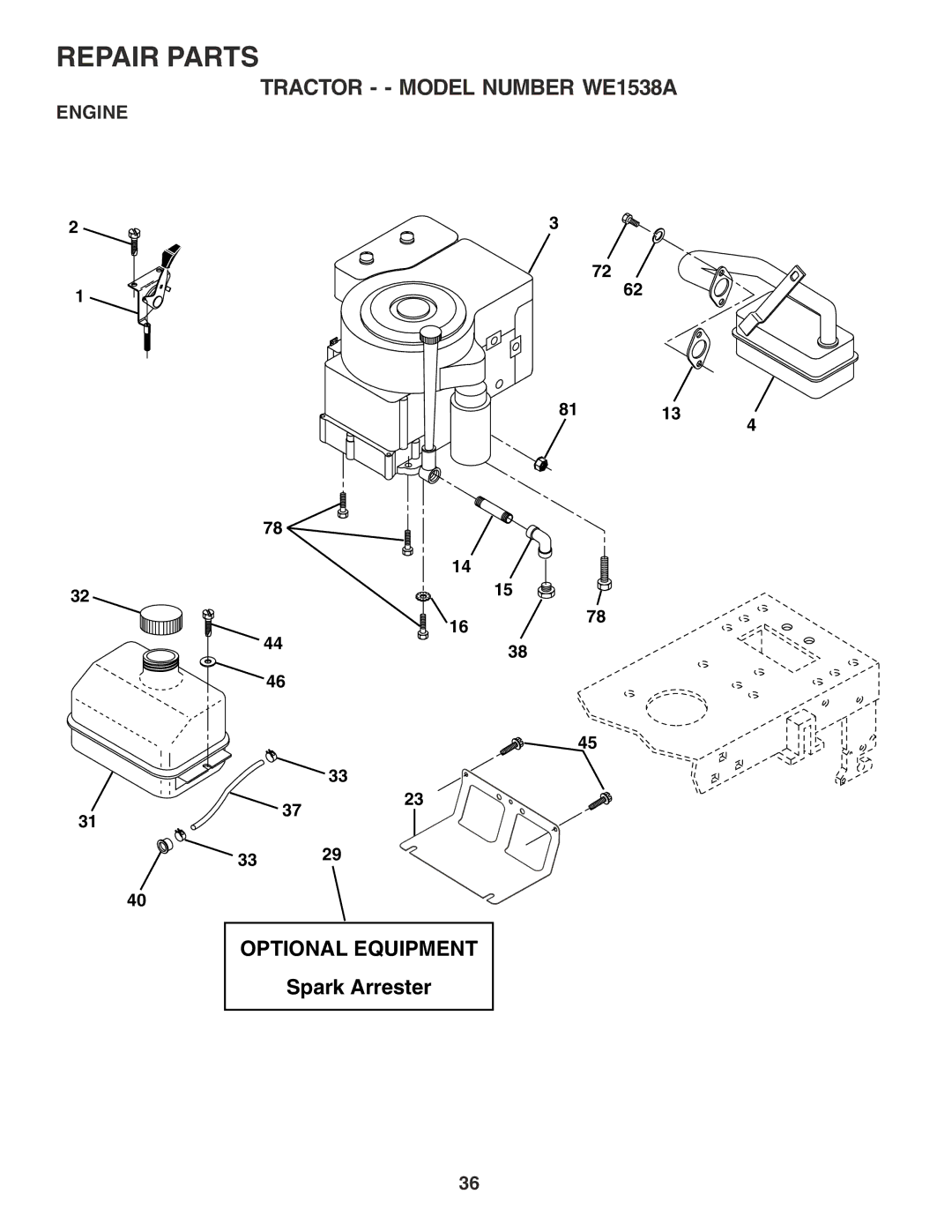 Weed Eater 180083 manual Optional Equipment 