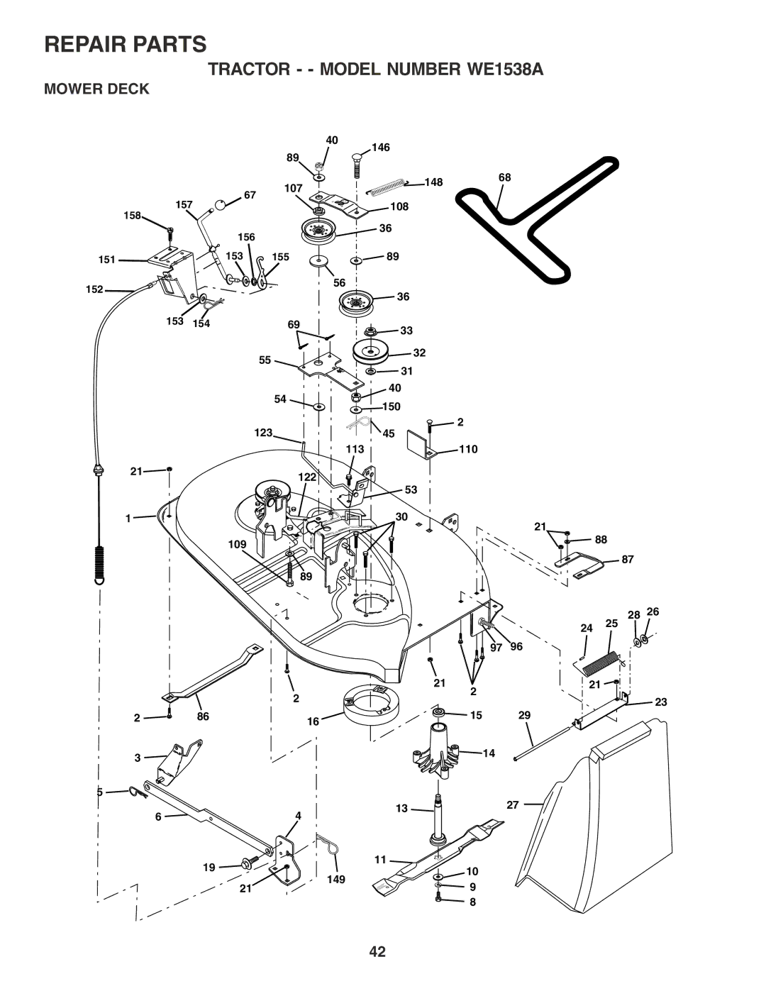 Weed Eater 180083 manual Mower Deck 