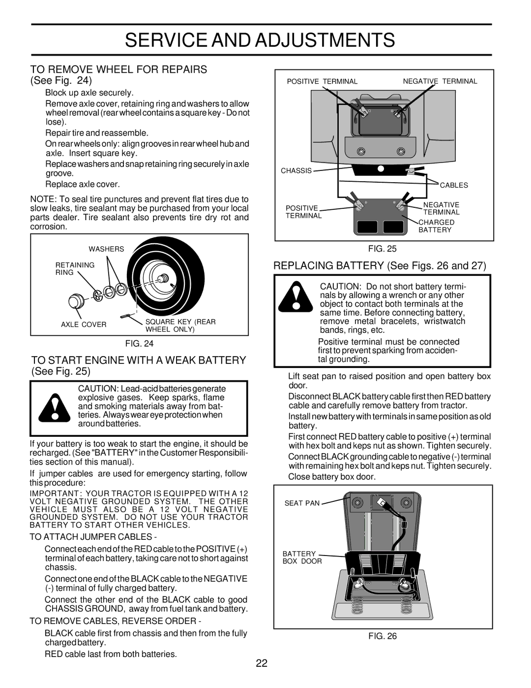 Weed Eater 180530 manual To Remove Wheel for Repairs See Fig, To Start Engine with a Weak Battery See Fig 