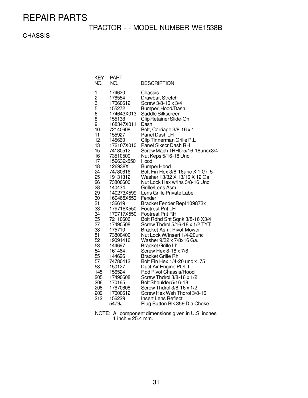 Weed Eater 182983 manual Repair Parts 