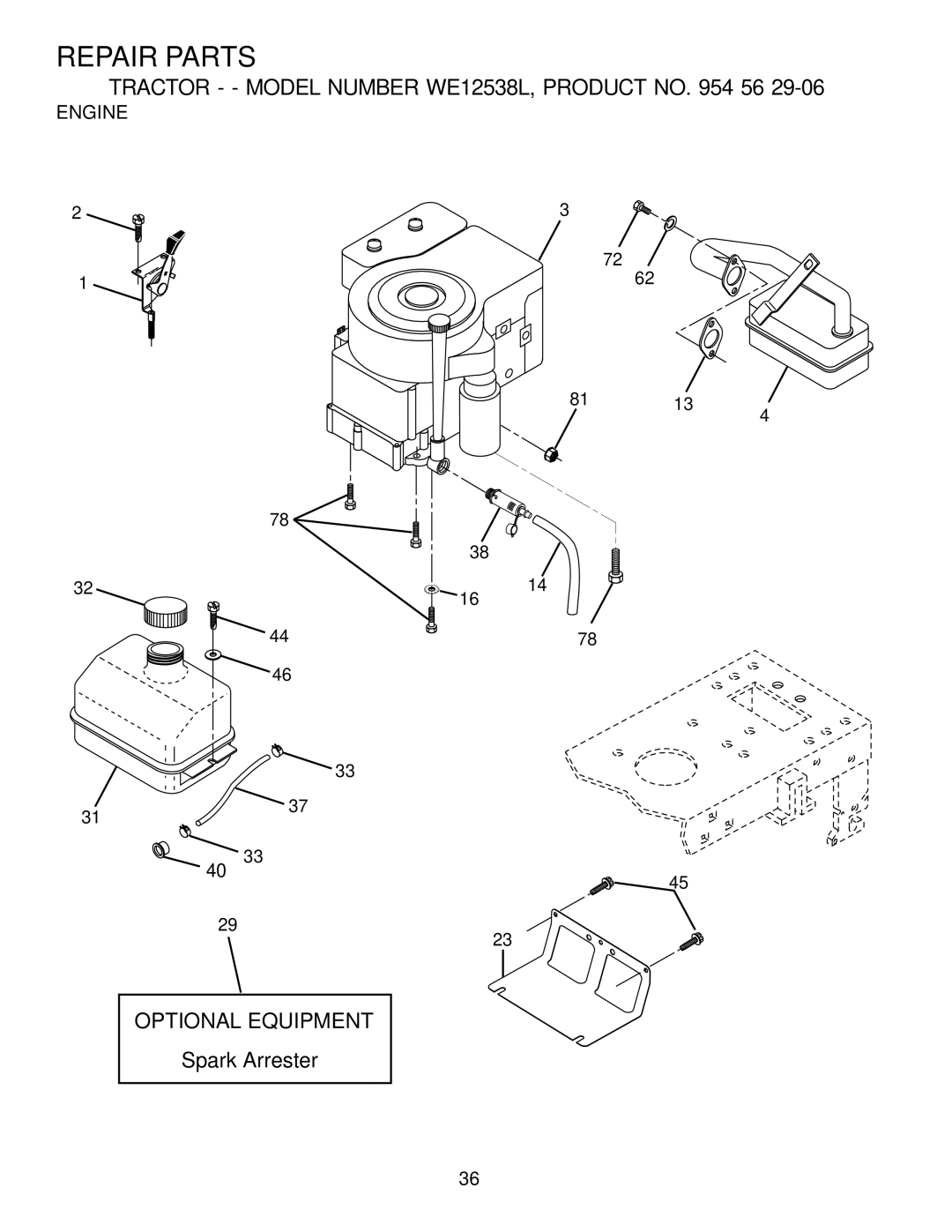 Weed Eater 183670 manual Optional Equipment 