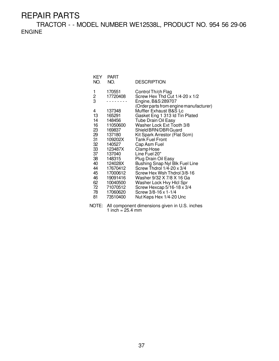 Weed Eater 183670 manual Control Th/ch Flag 