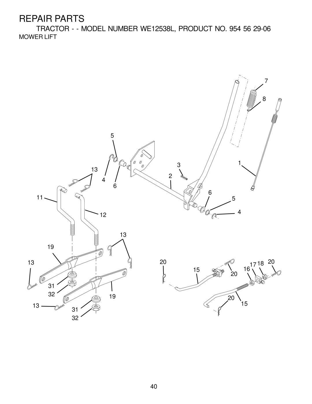 Weed Eater 183670 manual Mower Lift 