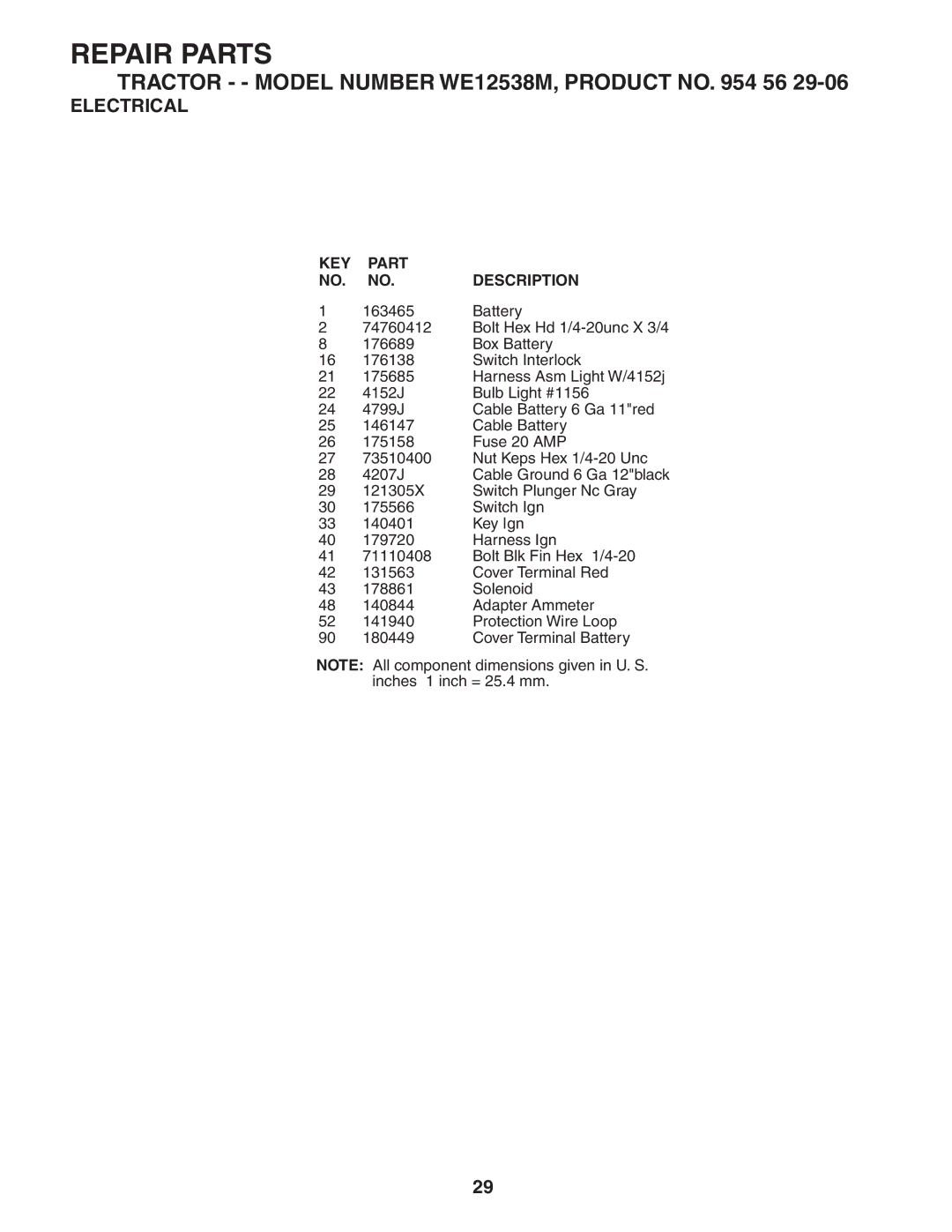 Weed Eater 184071 manual KEY Part Description 