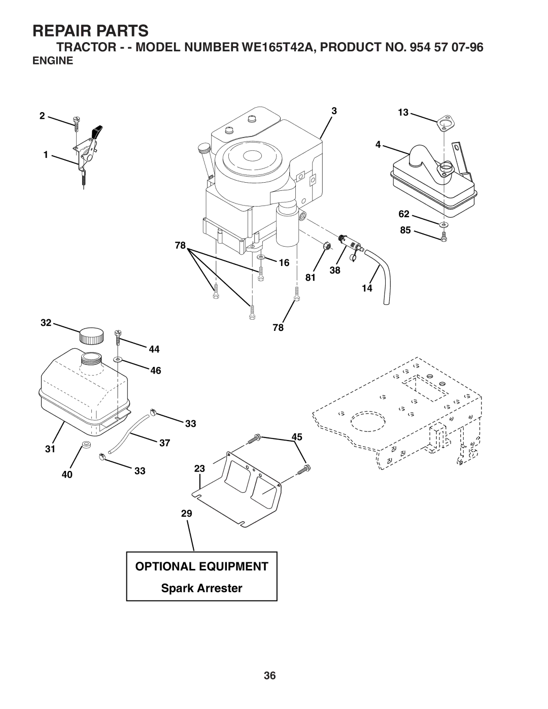 Weed Eater 186073 manual Engine 