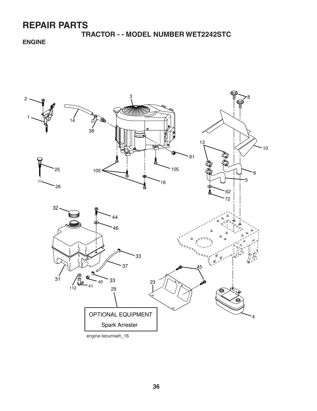 Weed Eater 188313 manual Engine 