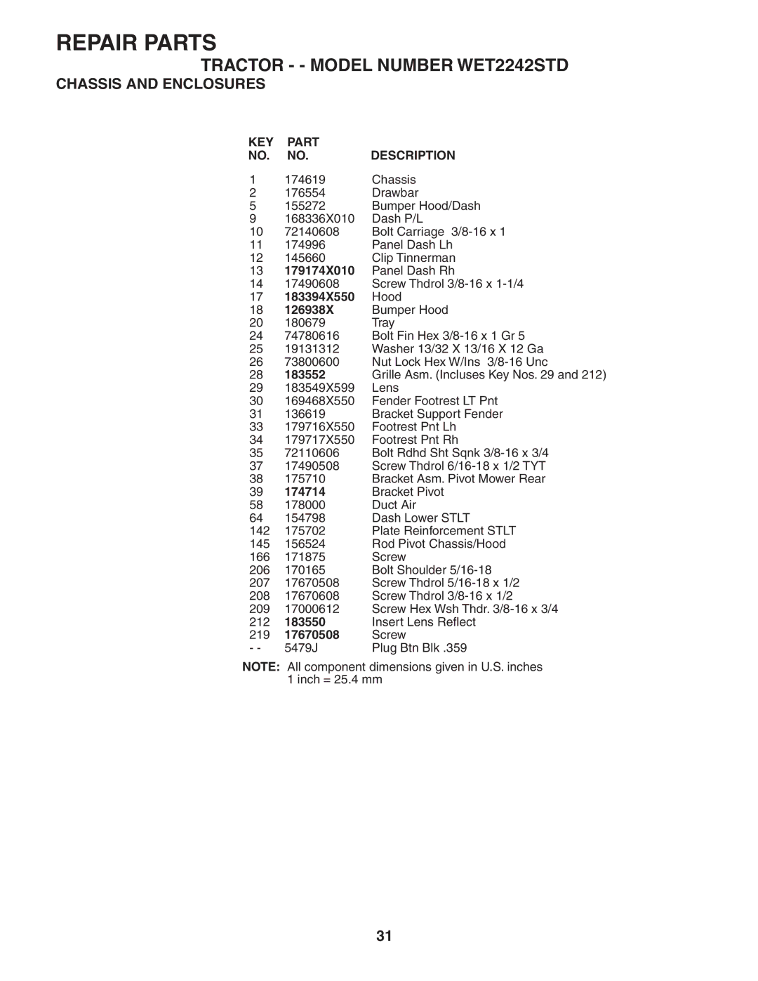 Weed Eater 191087 manual 179174X010, 17 183394X550 Hood 126938X, 183552, 174714, 183550, 17670508 