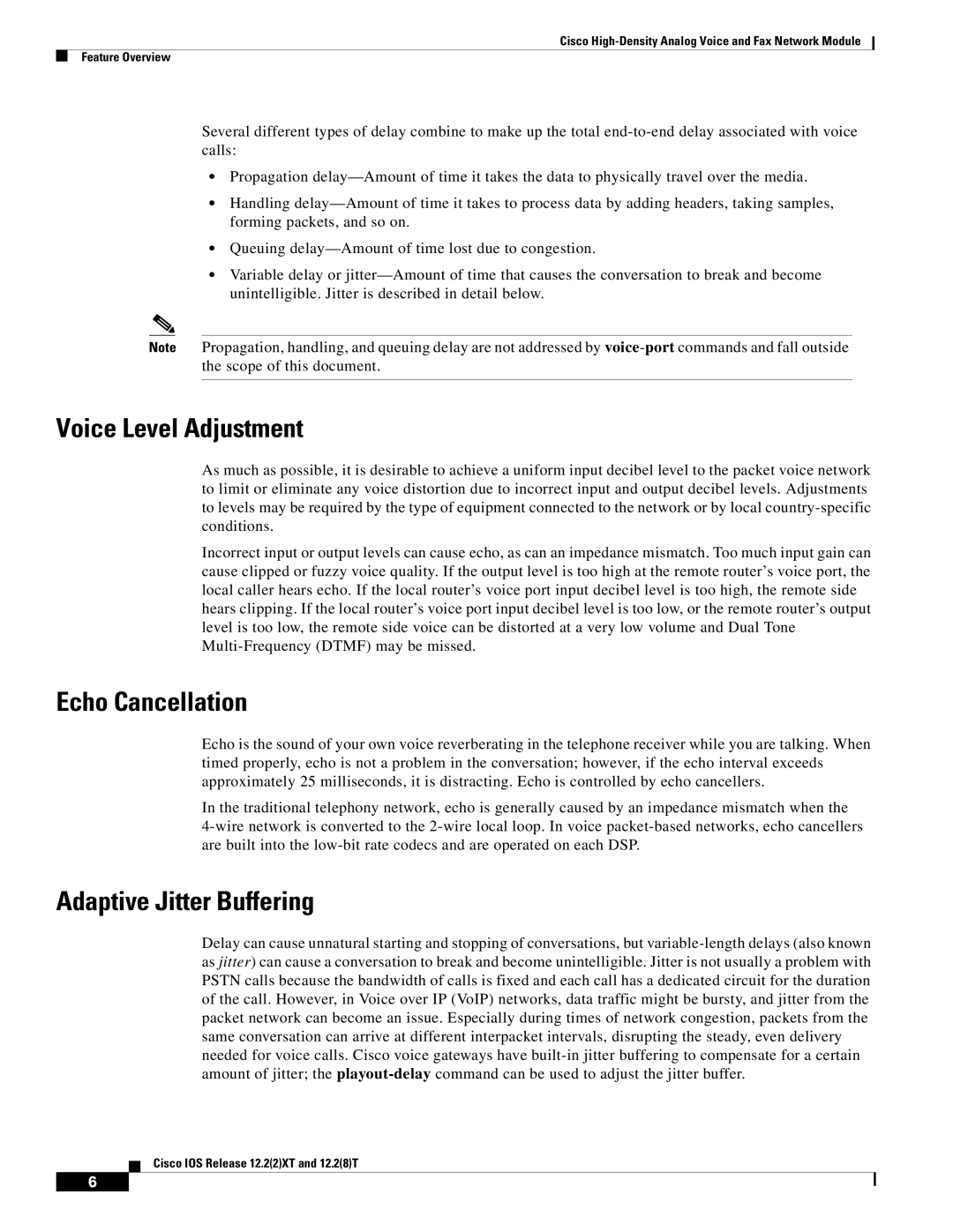 Weed Eater 2600 manual Voice Level Adjustment, Echo Cancellation, Adaptive Jitter Buffering 