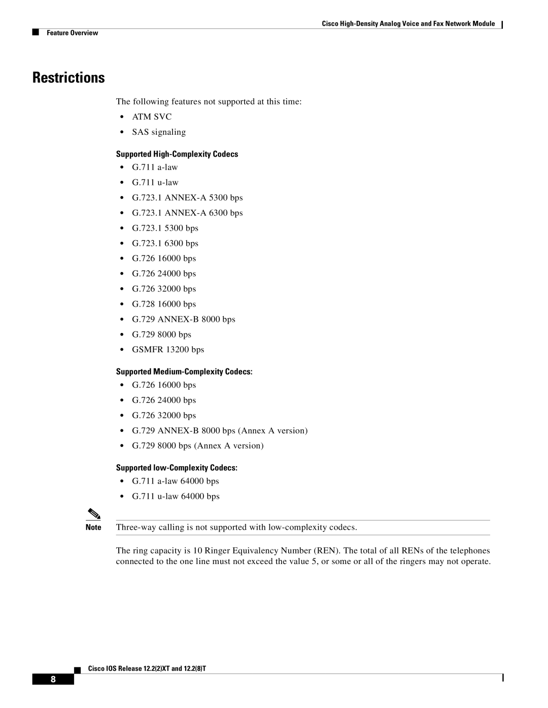 Weed Eater 2600 manual Restrictions, Supported High-Complexity Codecs, Supported Medium-Complexity Codecs 