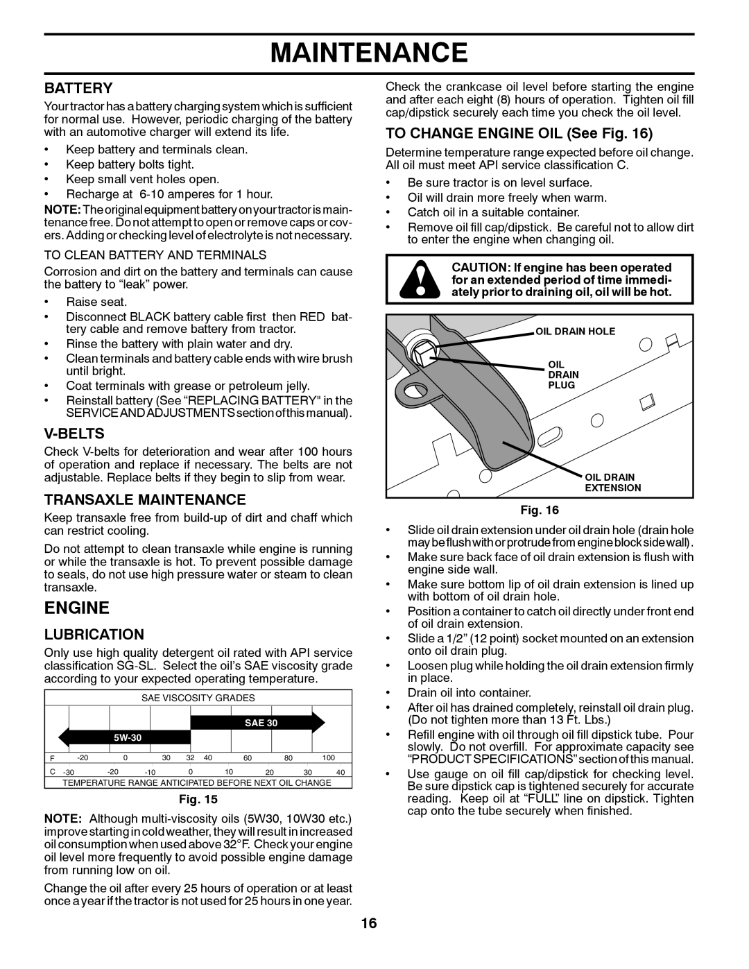 Weed Eater 96048000100, 435057 manual Engine, Battery, Belts, Transaxle Maintenance, Lubrication 