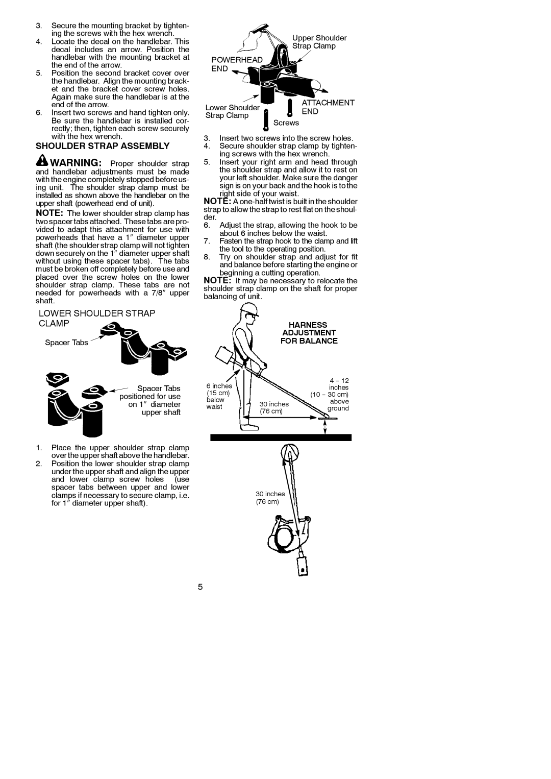 Weed Eater 530164835 instruction manual Shoulder Strap Assembly, Powerhead END 