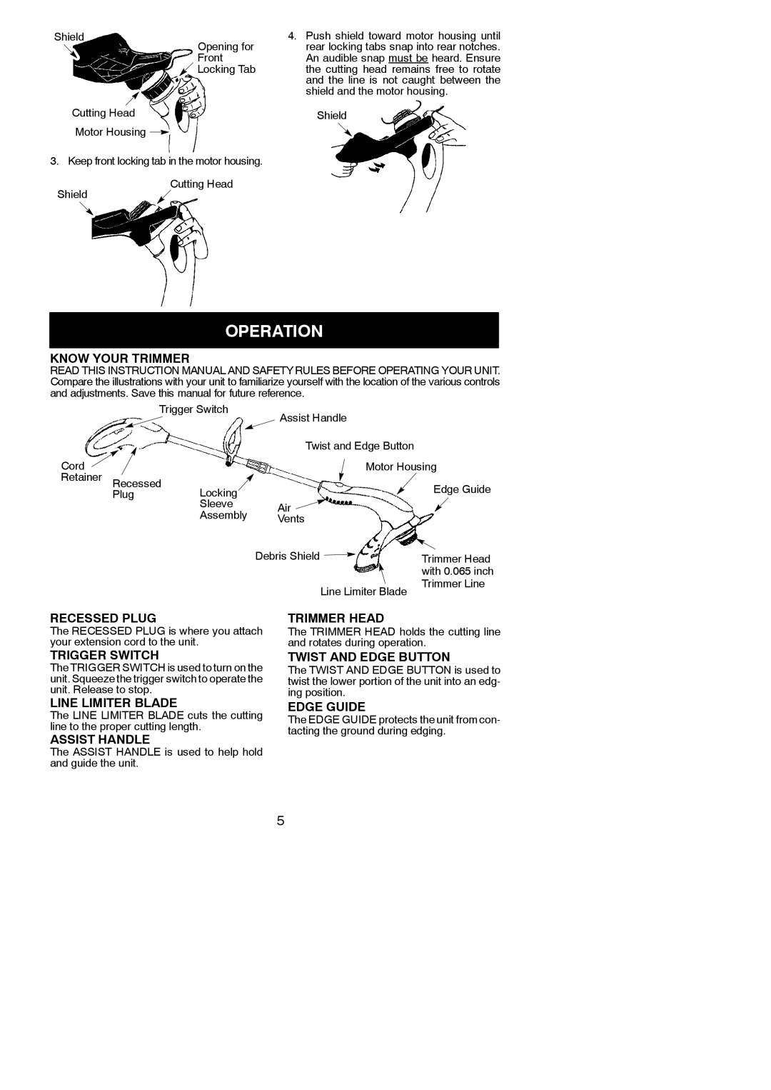 Weed Eater 545186761 instruction manual Operation 