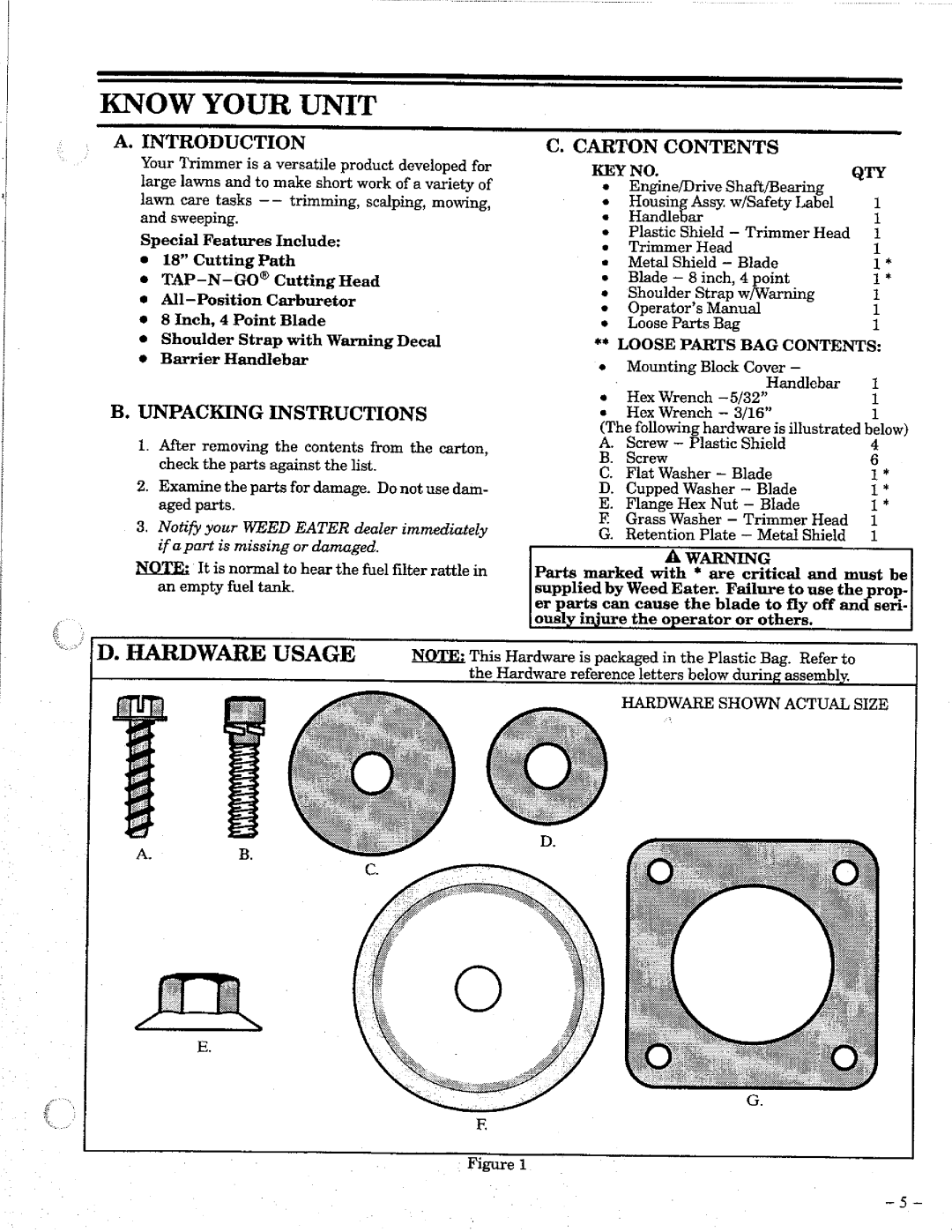 Weed Eater 85T manual 