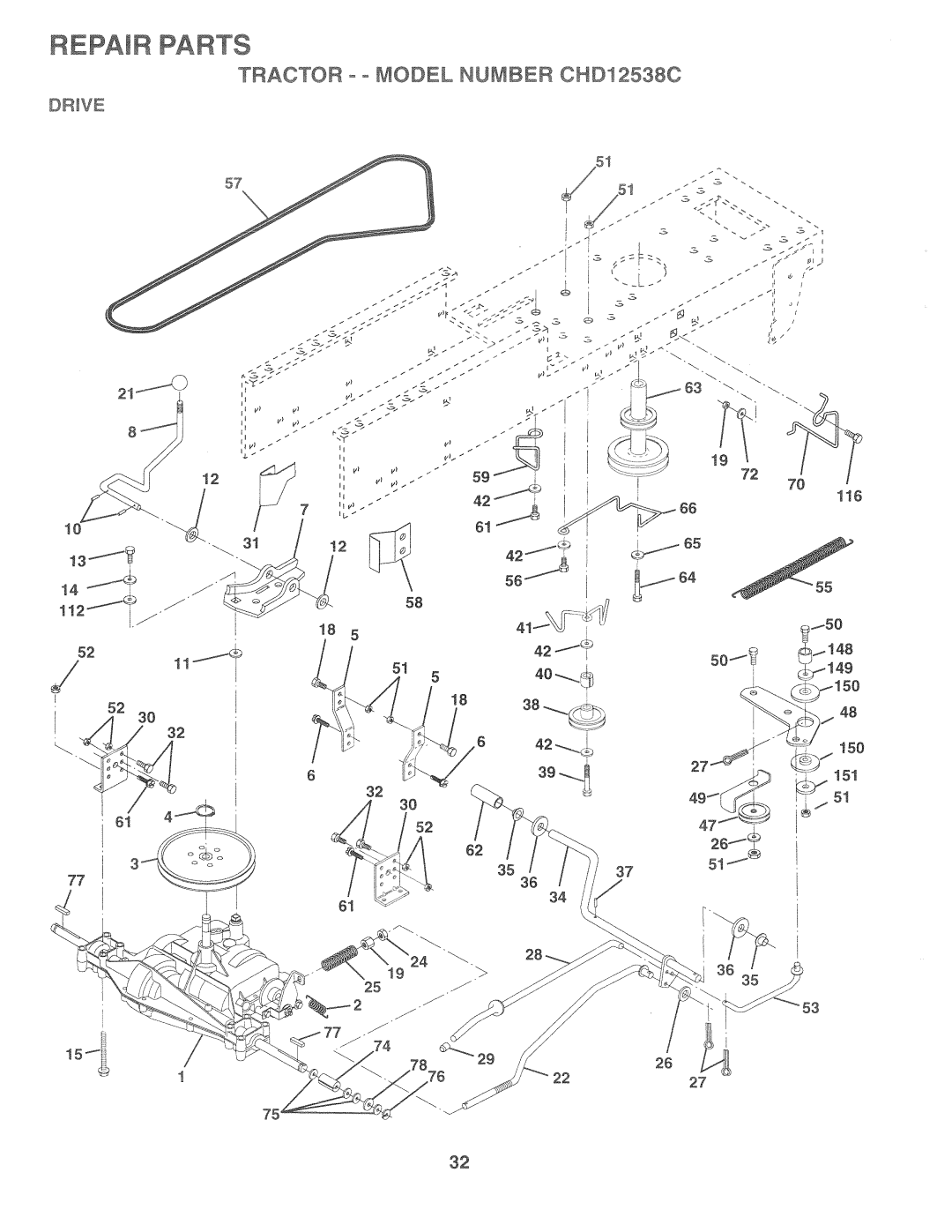 Weed Eater CHD12538C, 164835 manual 