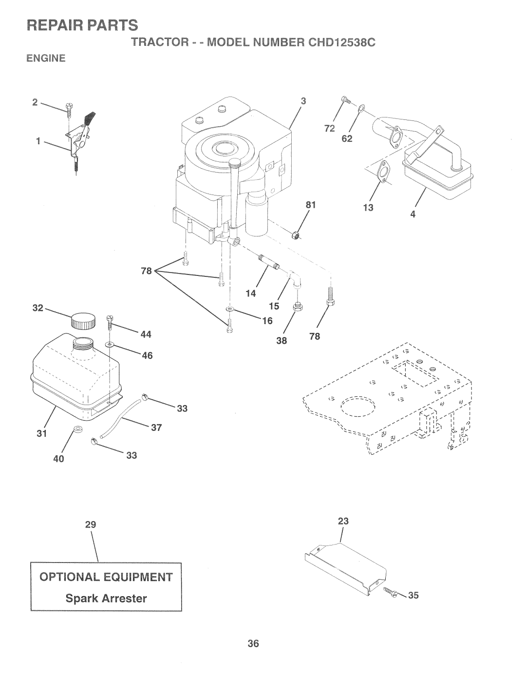 Weed Eater CHD12538C, 164835 manual 