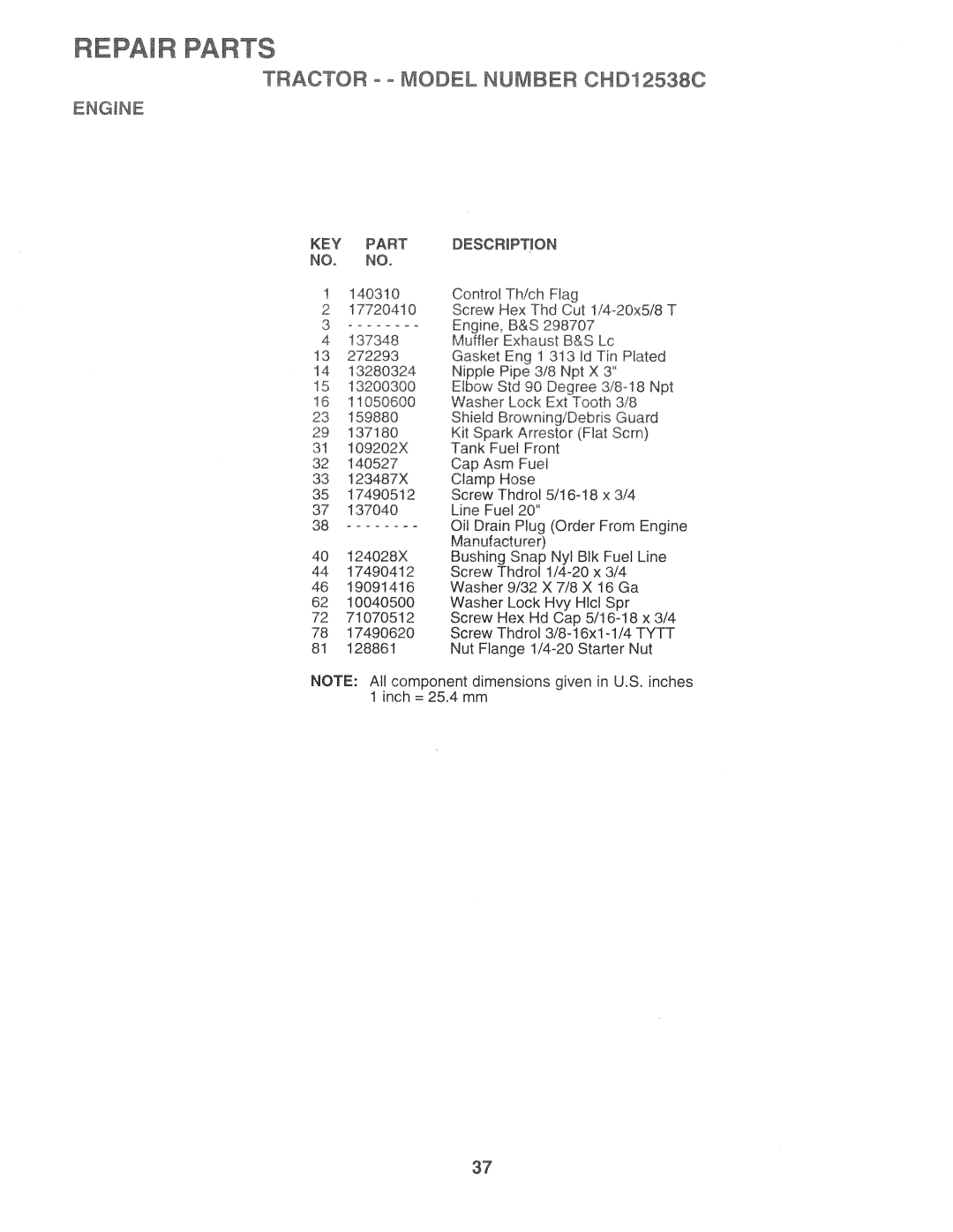 Weed Eater 164835, CHD12538C manual 