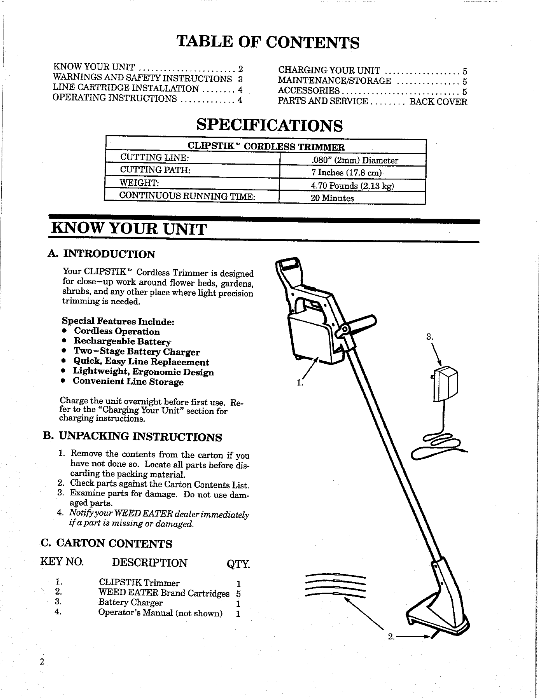 Weed Eater CLIPSTICK manual 