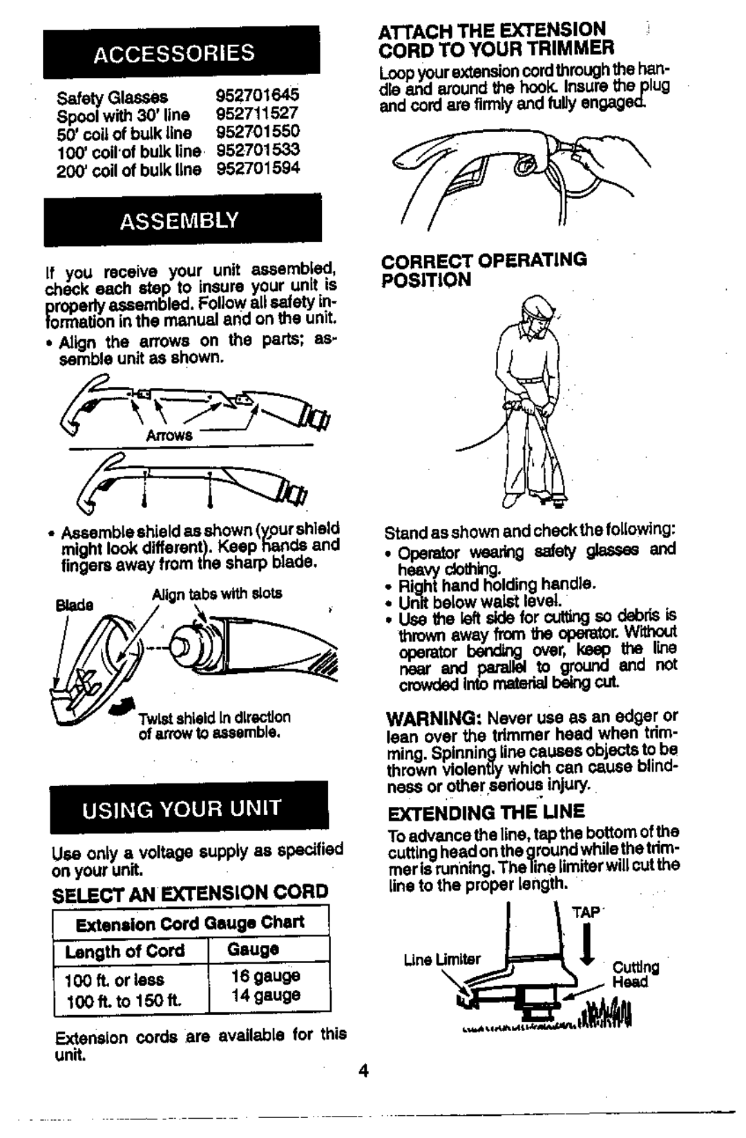 Weed Eater EL8, EL10 manual 