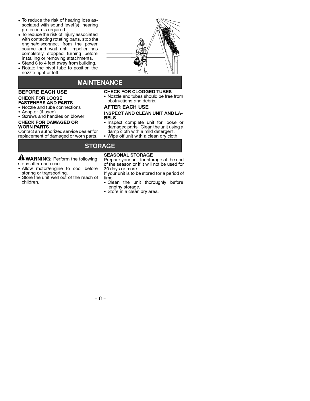 Weed Eater GA2010 instruction manual Before Each USE, After Each USE 