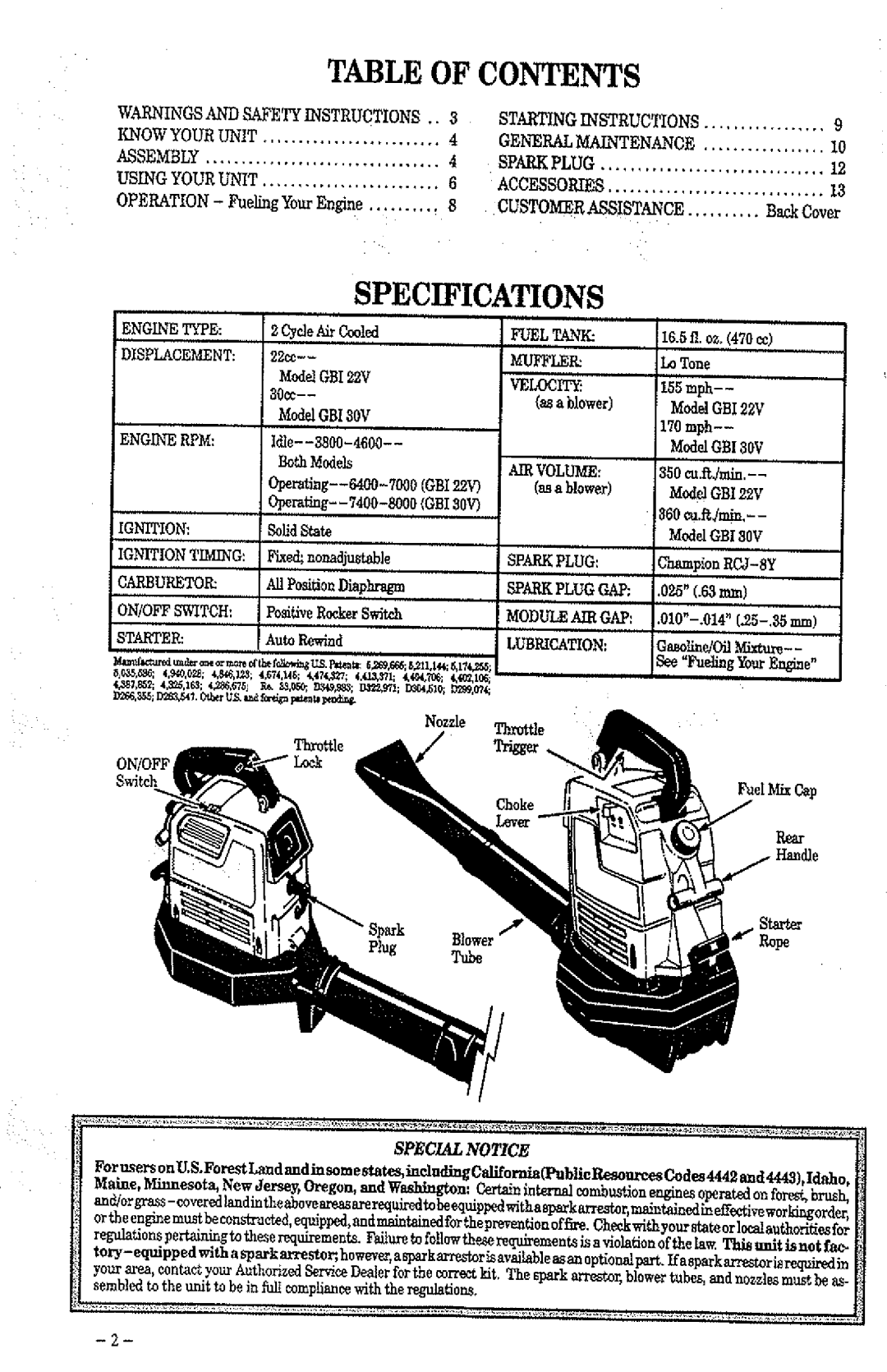 Weed Eater GBI 30V, GBI 22V manual 