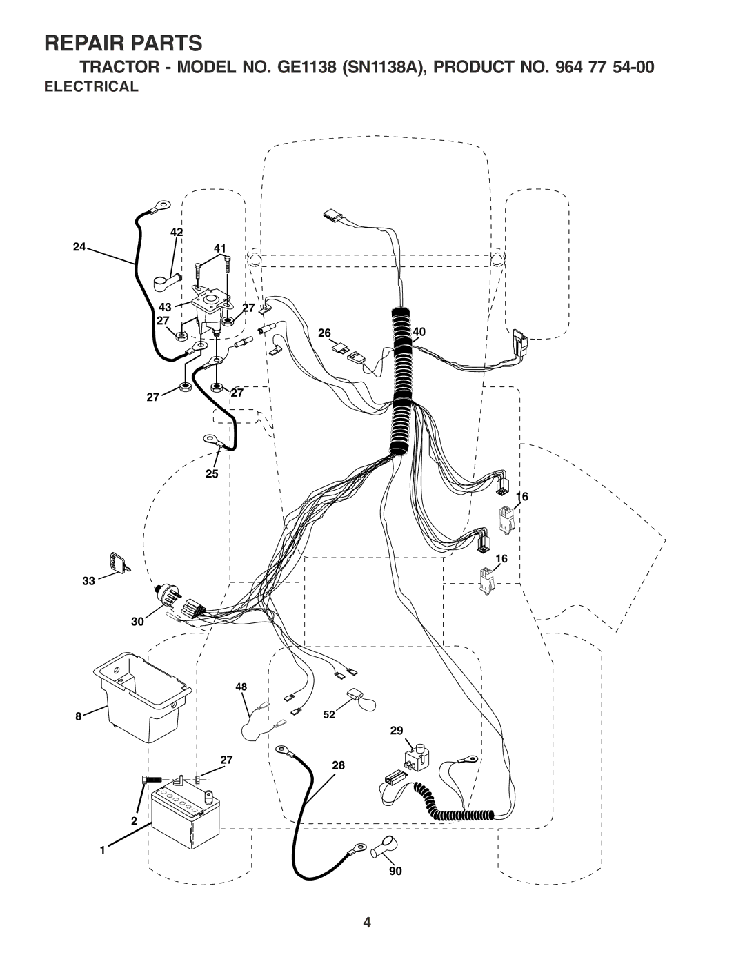 Weed Eater GE1138 (SN1138A) manual Electrical 