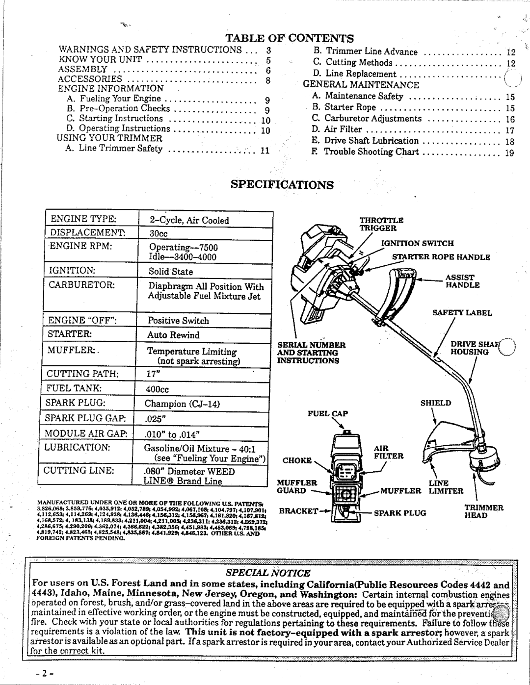 Weed Eater GTI 16 SUPER manual 