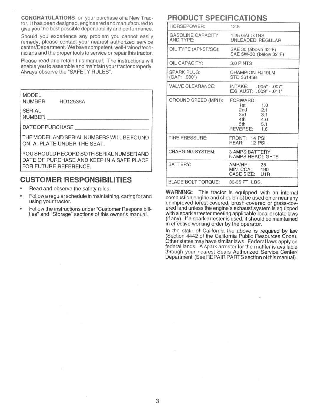 Weed Eater 157394, HD12538A manual 