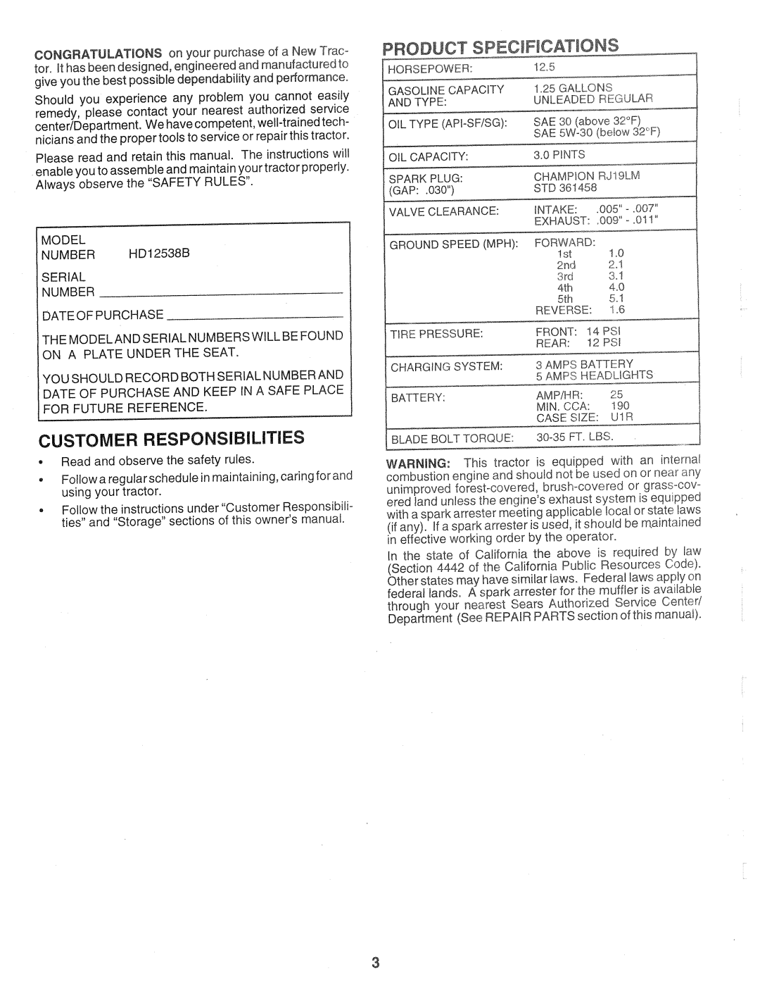 Weed Eater 159757, HD12538B manual 