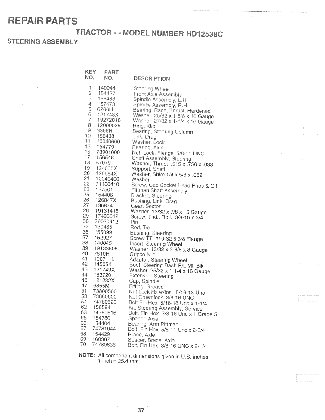 Weed Eater 160637, HD12538C manual 