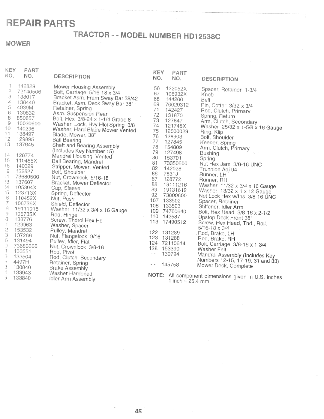 Weed Eater 160637, HD12538C manual 