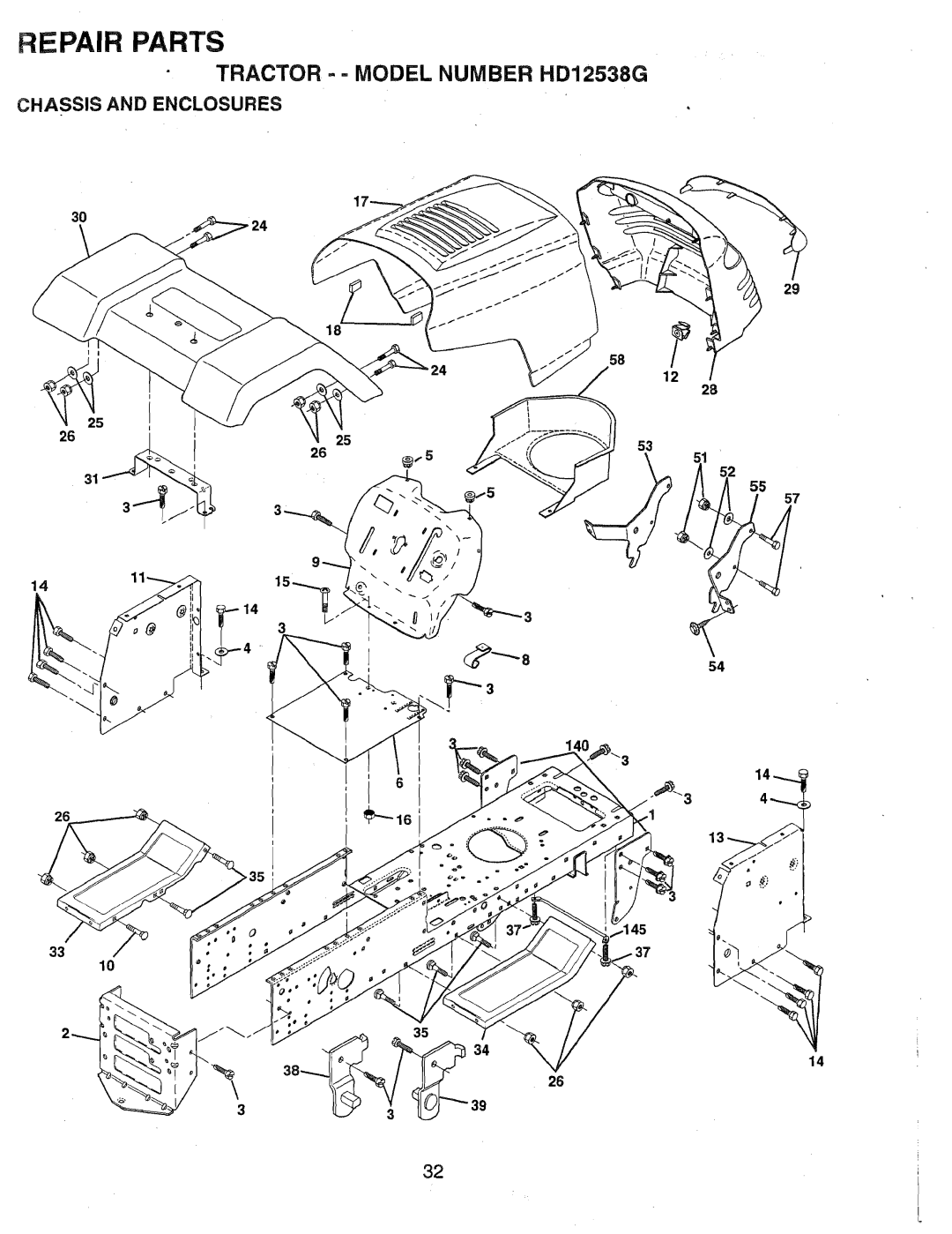 Weed Eater HD12538G, 165412 manual Chassis and Enclosures 