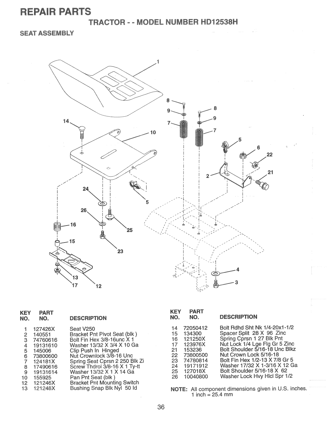 Weed Eater HD12538H, 166301 manual 