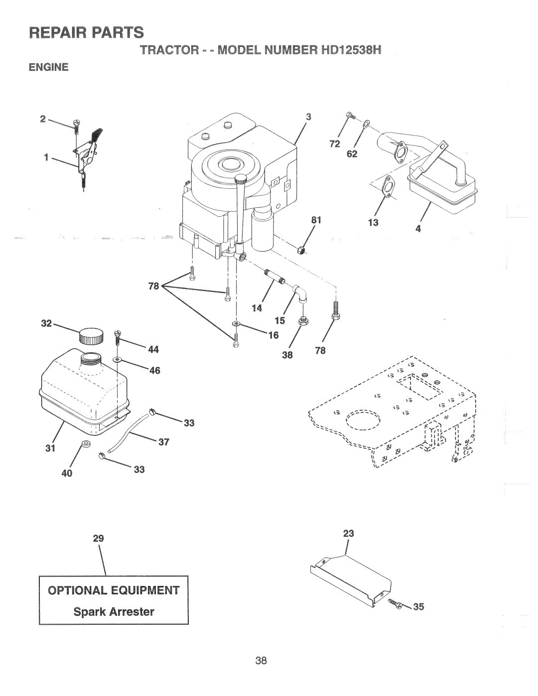 Weed Eater HD12538H, 166301 manual 