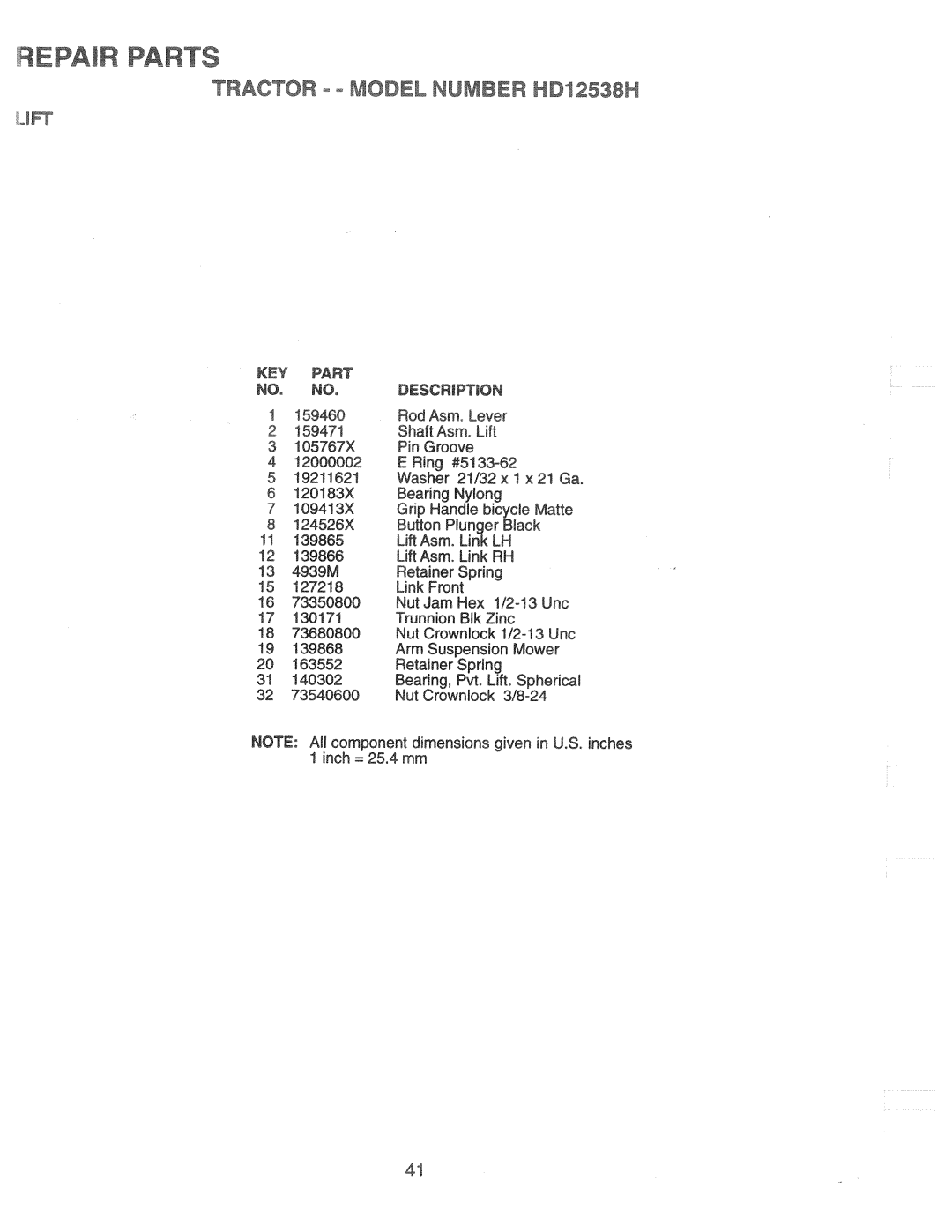 Weed Eater 166301, HD12538H manual 