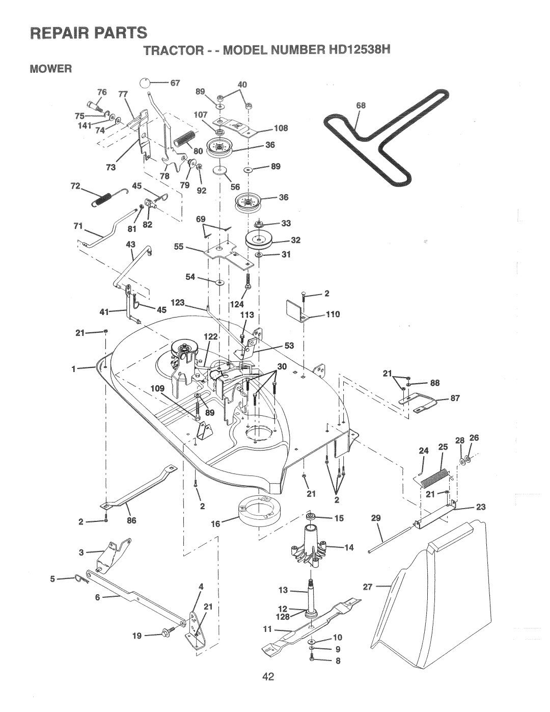 Weed Eater HD12538H, 166301 manual 