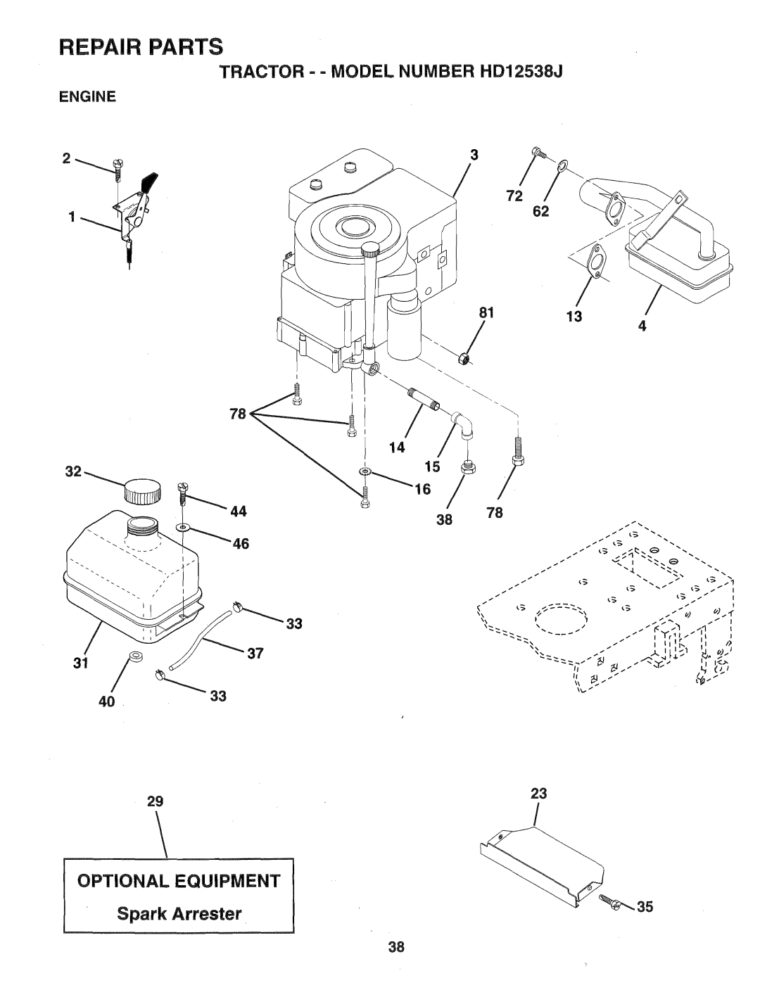 Weed Eater HD12538J, 168207 manual 