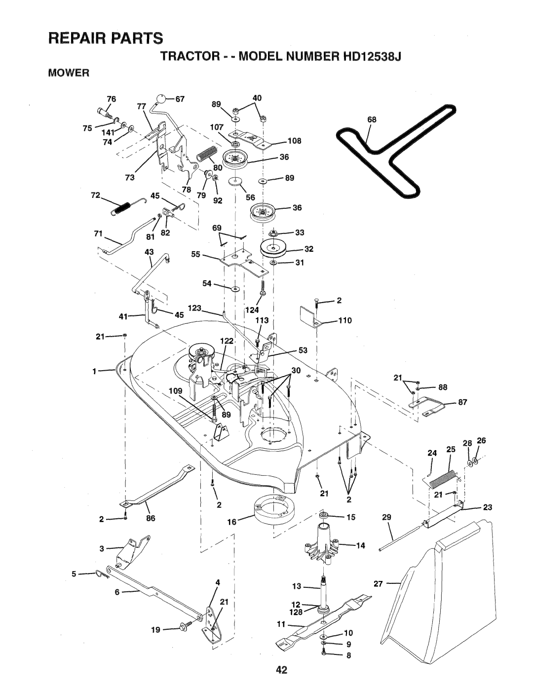 Weed Eater HD12538J, 168207 manual 