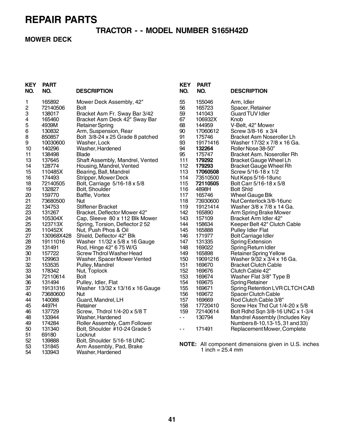 Weed Eater S165H42D owner manual 179292 