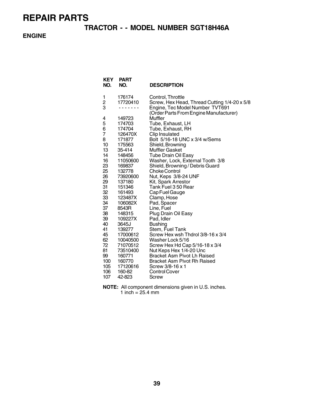 Weed Eater 177599, SGT18H46A manual Control, Throttle 