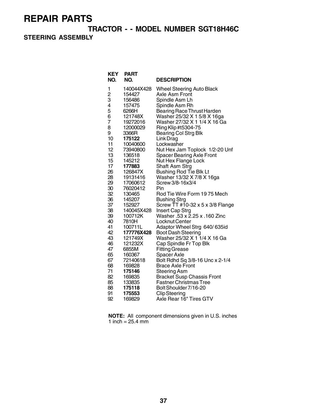 Weed Eater SGT18H46C manual 175122, 177883, 175146, 175118, 175553 