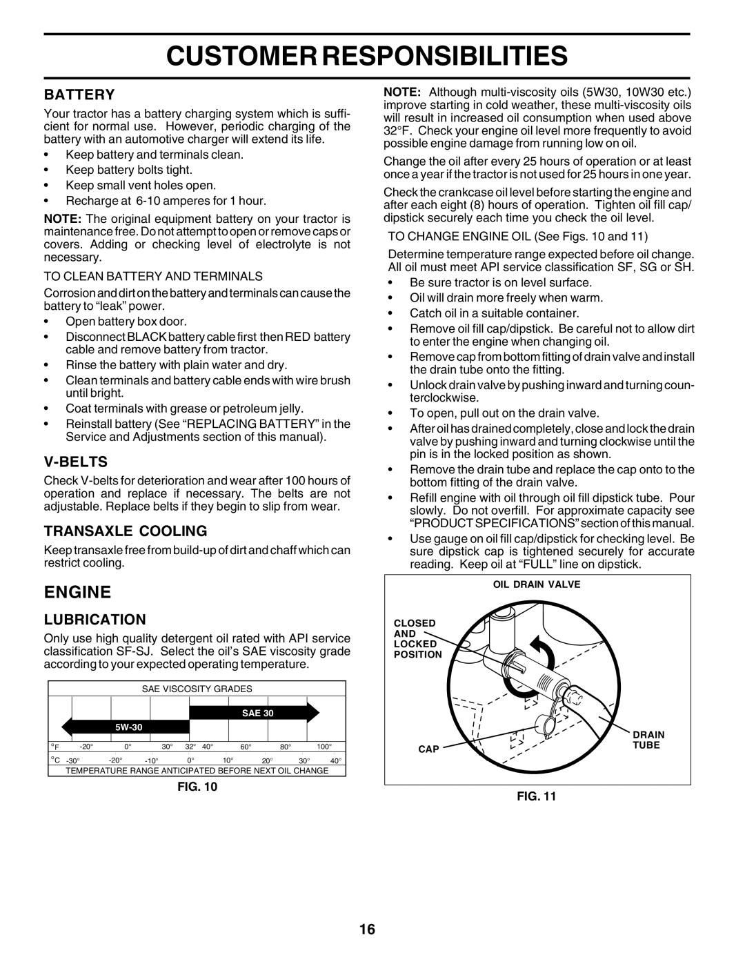 Weed Eater WE12538H owner manual Engine, Battery, Belts, Transaxle Cooling, Lubrication 