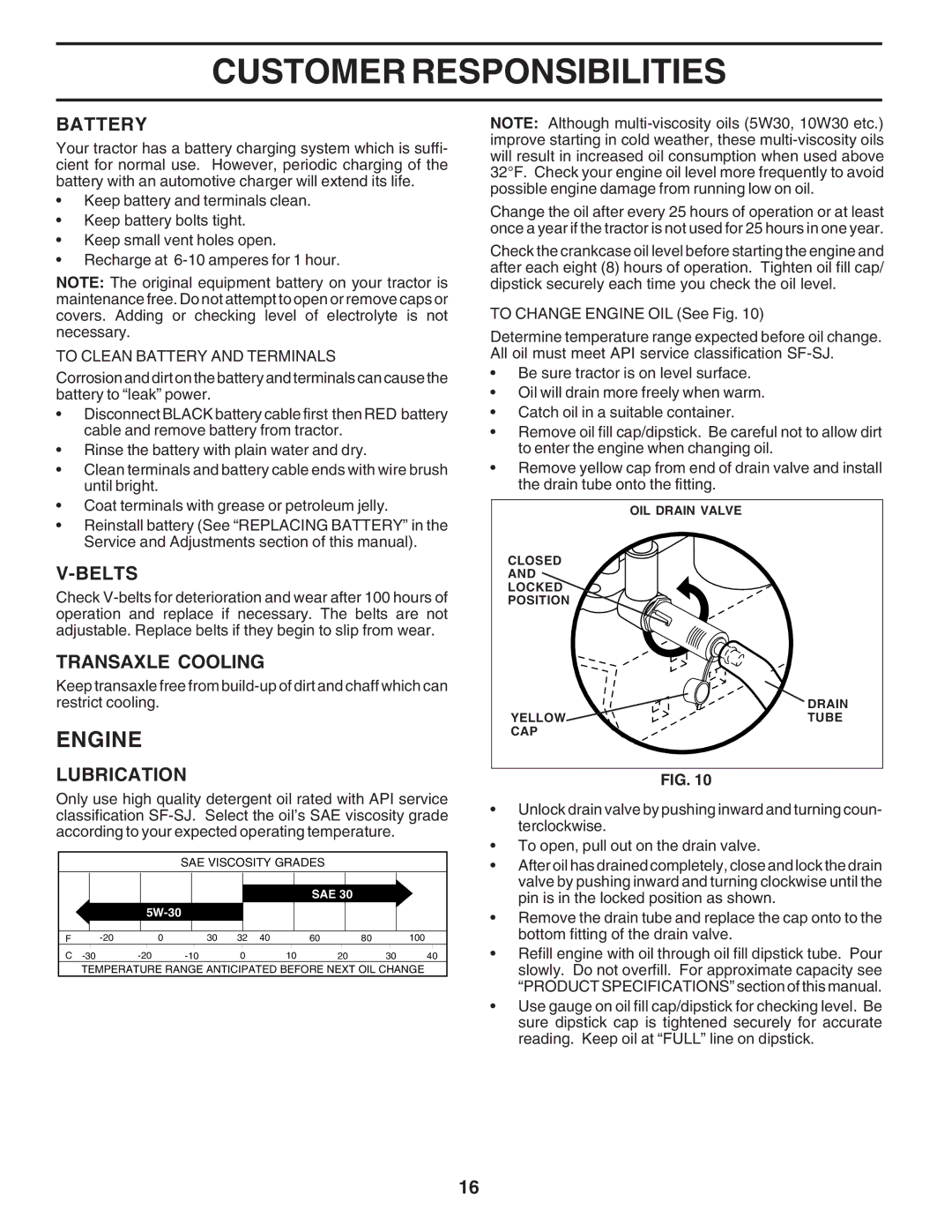 Weed Eater WE12538K manual Engine, Battery, Belts, Transaxle Cooling, Lubrication 