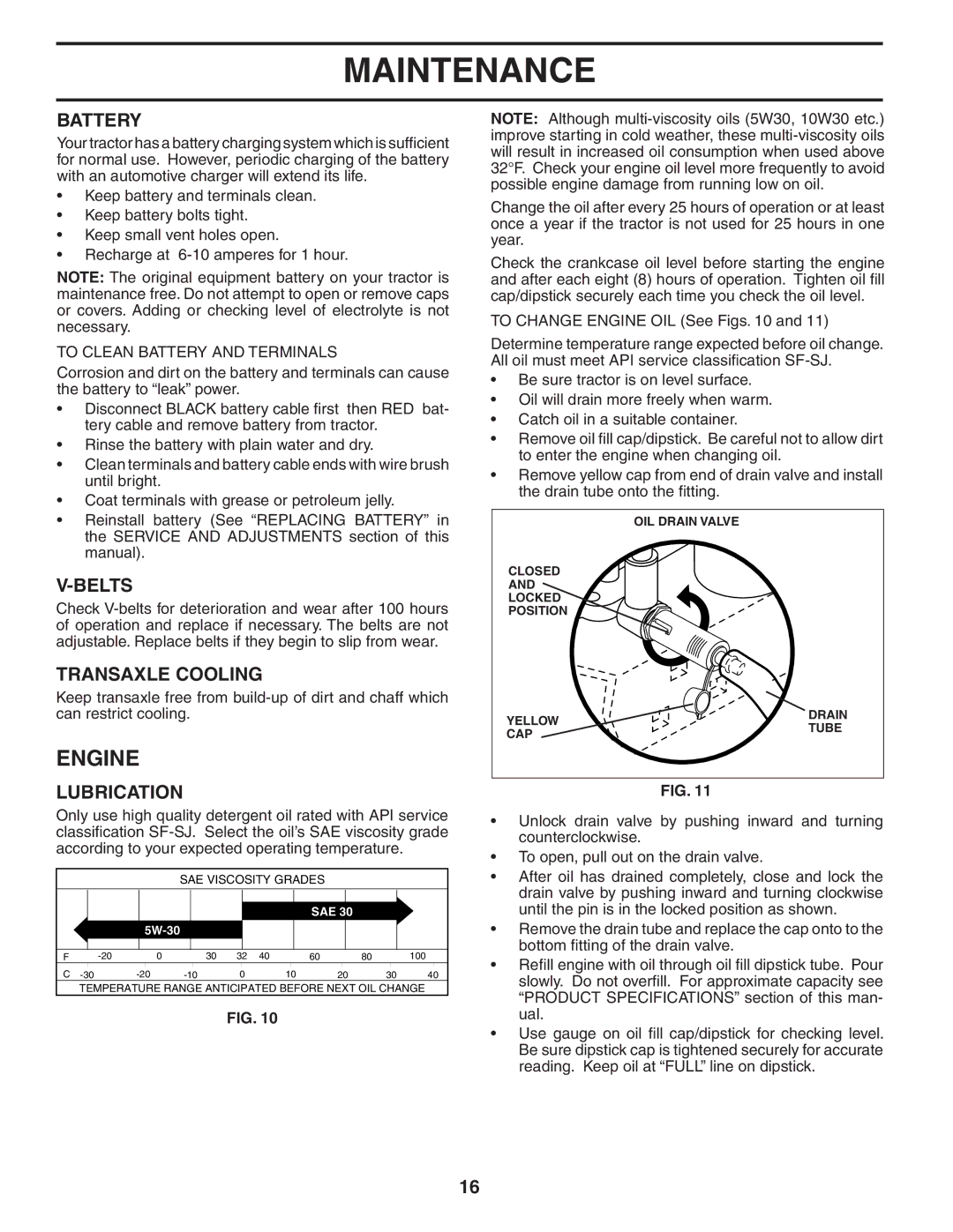 Weed Eater WE12538M manual Engine, Battery, Belts, Transaxle Cooling, Lubrication 